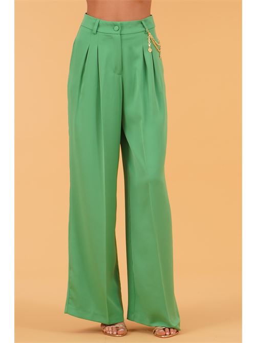 Pantalone in crepe palazzo GM by Gai Mattiolo | GM3719VERDE